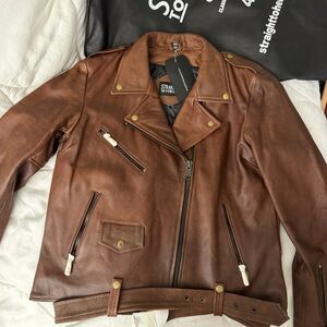 Straight To Hell Commando Brown Leather Jacket
